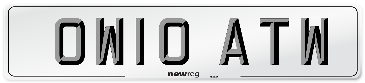 OW10 ATW Number Plate from New Reg